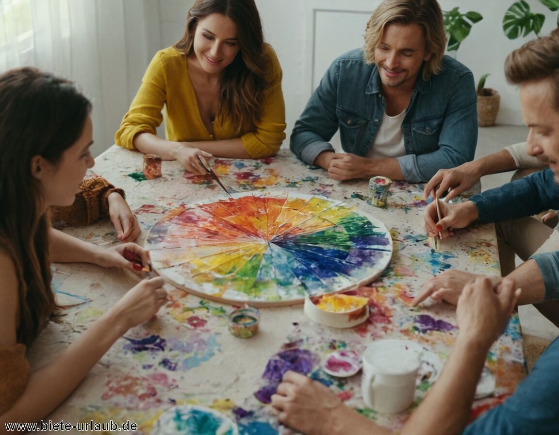Gruppenkunst für sozialen Austausch   - Entspannen mit Kunst: Kreativität als Stressventil